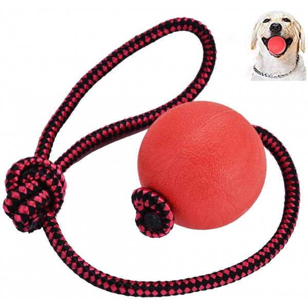 Dog Toy Rope Ball, EYLEER Durable Solid Rubber Dog...