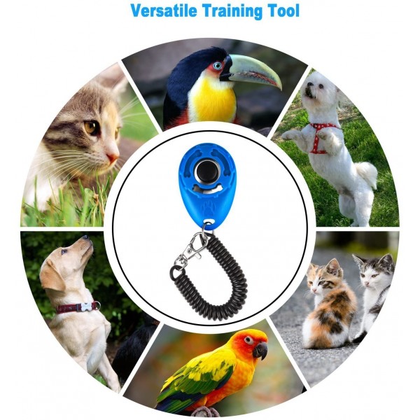 Dog Clicker, EYLEER Pet Dog Cat Training Clicker Training Kit with Wrist Strap Pet Training Clickers for Cats Puppy Dog Birds Horses and More