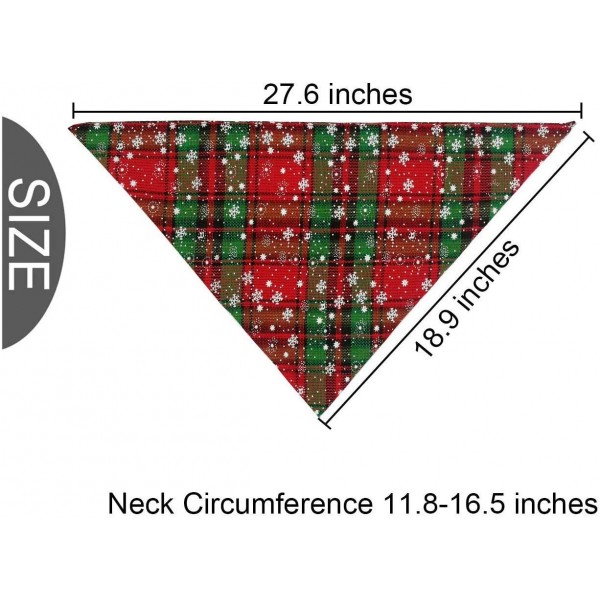 Dog Bandana Christmas, EYLEER Double-layer Pure Cotton Puppy Dog Christmas Bandanas Reversible Triangle Dog Plaid Bibs Scarf Kerchief Christmas Costume Accessories Pet Supplies for Dog Puppy Small Mediumm Large,Pack of 2